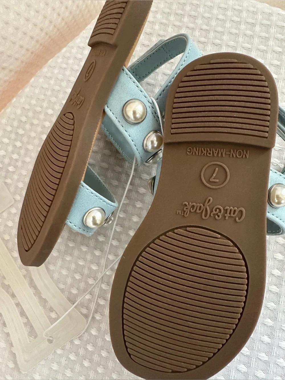 Cat & Jack Light Blue Pearl-Stud Sandals NEW Toddler Size 7